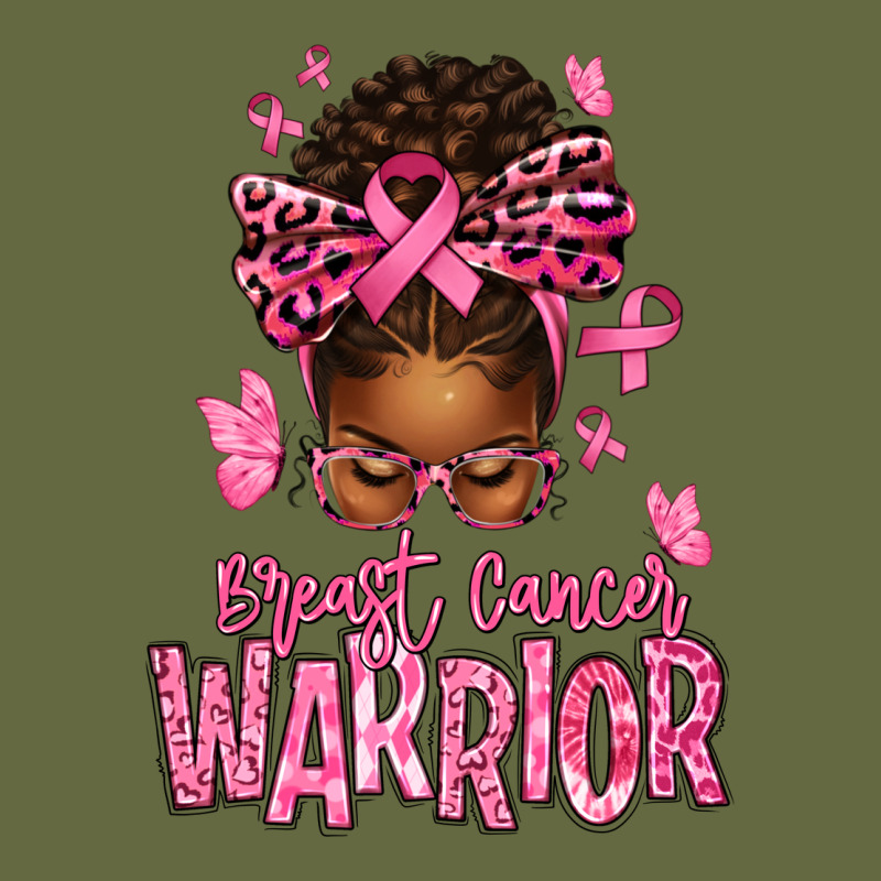 Brest Cancer Warrior Afro Messy Bun Long Sleeve Tee by texasbilliewilder | Teevron
