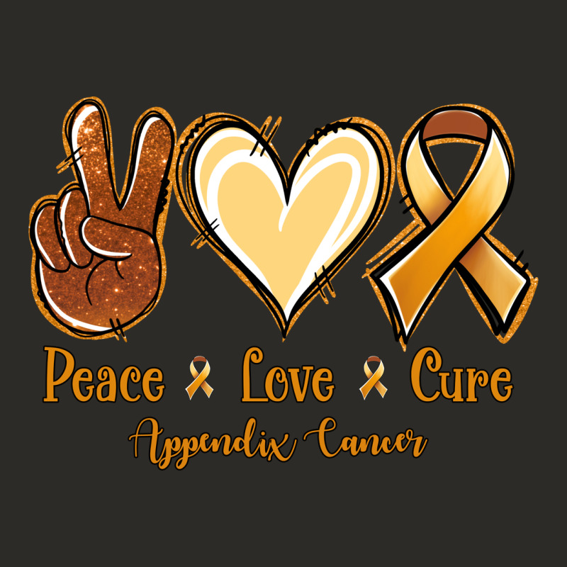 Peace Love Cure Appendix Cancer Heavy Core Tee by NancyCooperArtShop | Teevron