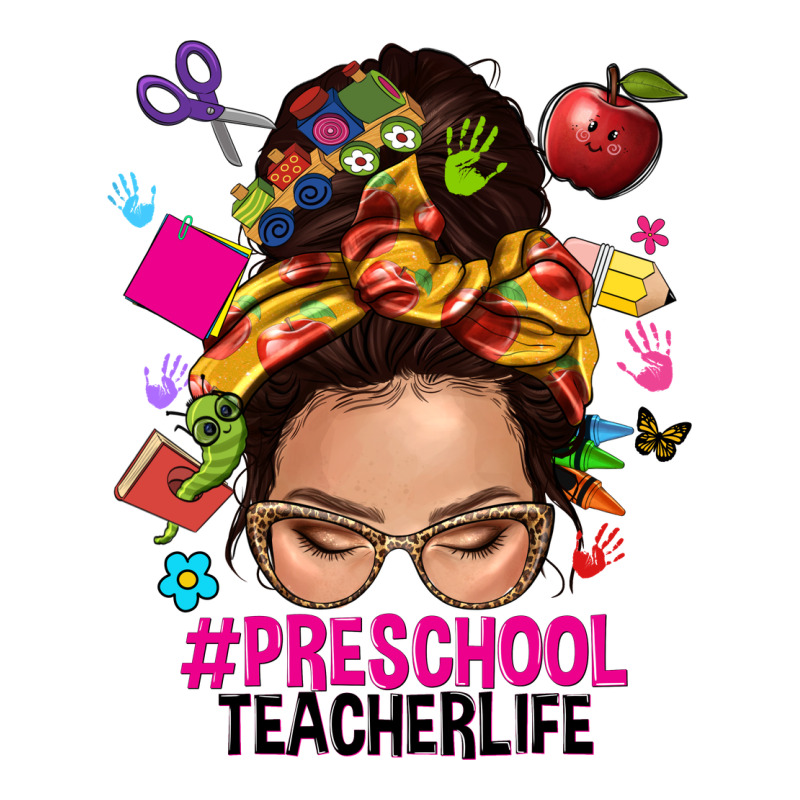 Preschool Teacher Life  Messy Bun Premium Tee by NancyCooperArtShop | Teevron
