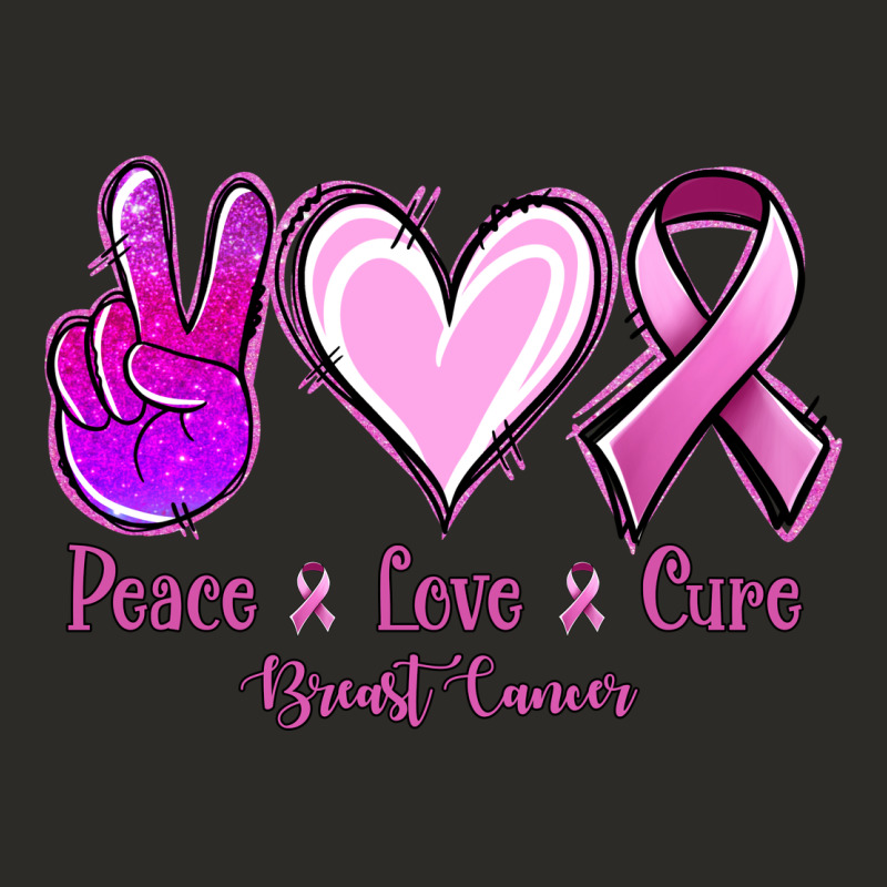 Peace Love Cure Breast Cancer Heavy Core Tee by NancyCooperArtShop | Teevron