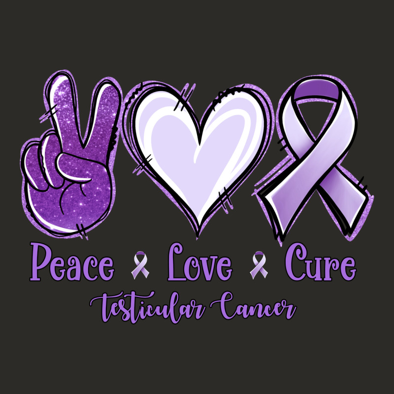 Peace Love Cure Testicular Cancer Heavy Core Tee by NancyCooperArtShop | Teevron