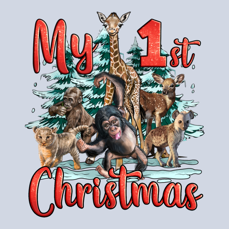 My First Christmas Baby Safari Animals Premium Sweatshirt by LillyAllenDesigns | Teevron