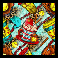 Softball Coffee Cup And Bat With Leopard Seamless Pattern Bbs Zipper Hoodie | Teevron