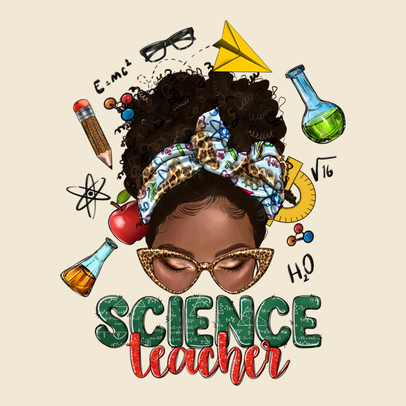 Science Teacher Afro Messy Bun Premium Tee by NancyCooperArtShop | Teevron
