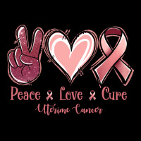 Peace Love Cure Uterine Cancer Heavy Core Tee | Teevron