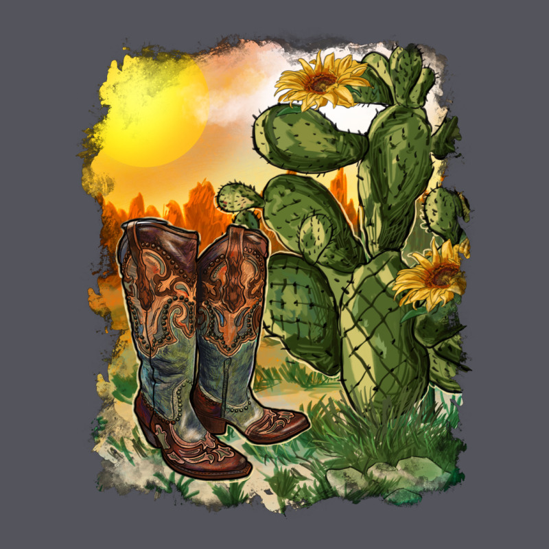 Western Boots With Cactus And Desert Vintage Hoodie by RanaPortraitStore | Teevron