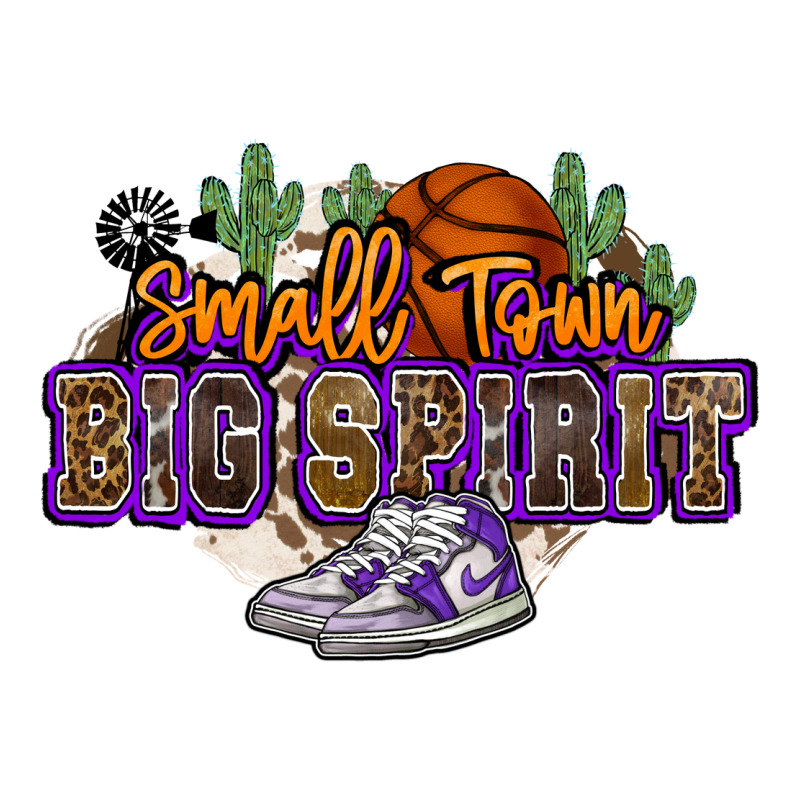 Small Town Big Spirit Basketball Ladies Tee by NancyCooperArtShop | Teevron