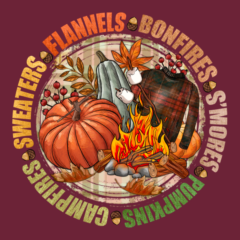 Bonfires Flannels Smores Campfires Pumpkin Long Sleeve Tee by NancyCooperArtShop | Teevron