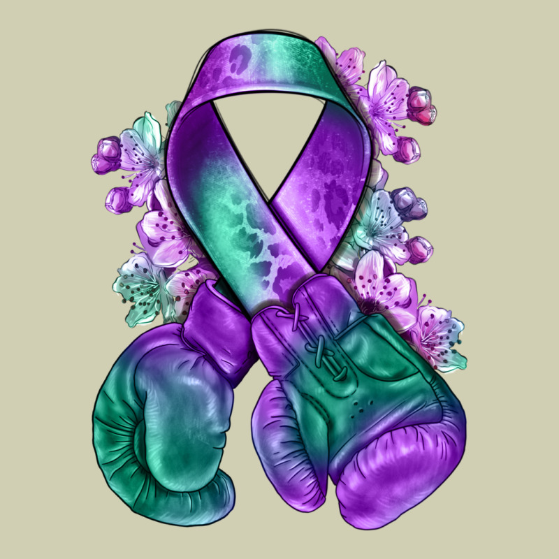 Purple And Green Anal Cancer With Boxing Gloves Na Heavy Core Tee by NancyCooperArtShop | Teevron