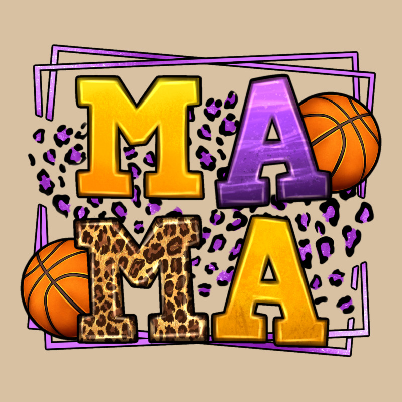 Purple And Gold Basketball Leopard Frame Mama Heavyweight Hoodie by LillyAllenDesigns | Teevron