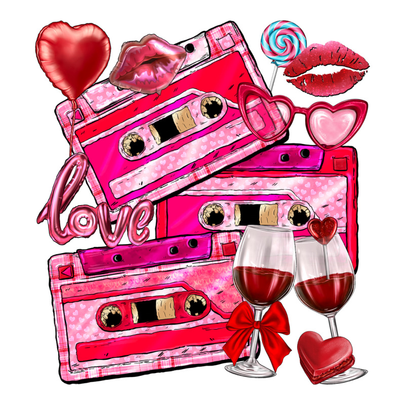 Valentines Day Cassette Ladies Tee by NancyCooperArtShop | Teevron