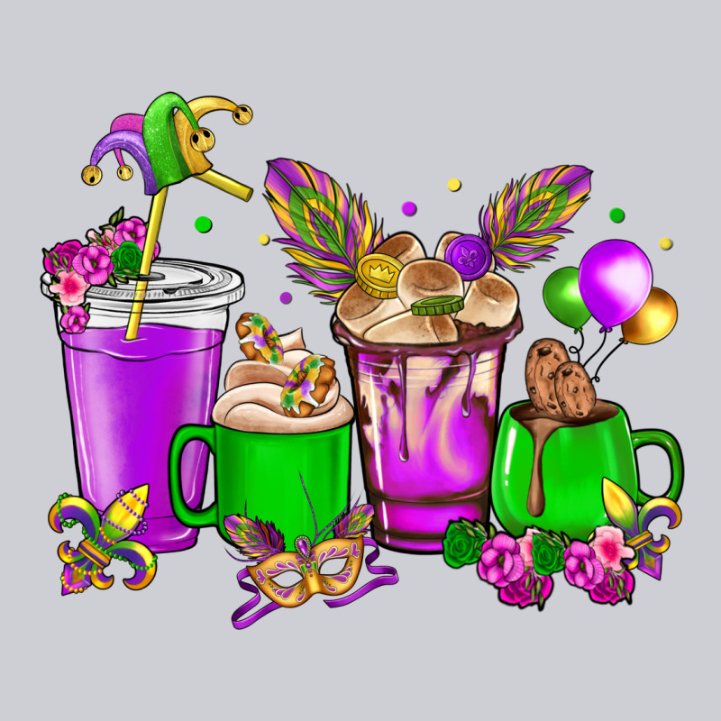 Mardi Gras Coffee Cups Heavyweight Sweatshirt by HowdyJamesFarm | Teevron