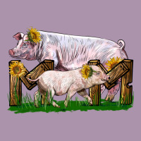 Mom With White Chester Pig And Baby Pig Heavyweight Hoodie | Teevron