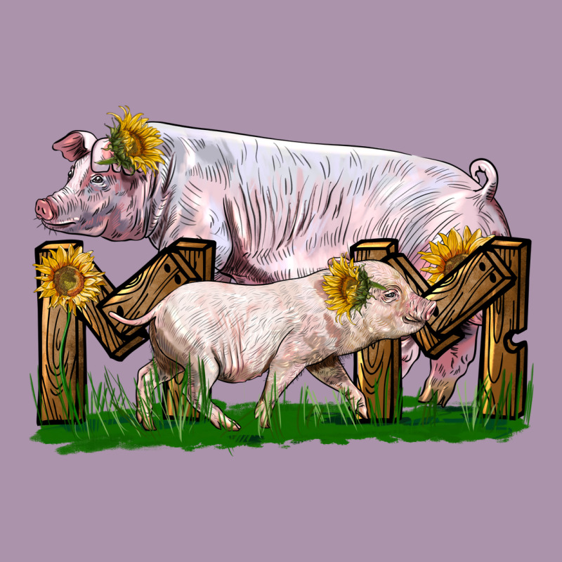 Mom With White Chester Pig And Baby Pig Heavyweight Hoodie by LillyAllenDesigns | Teevron