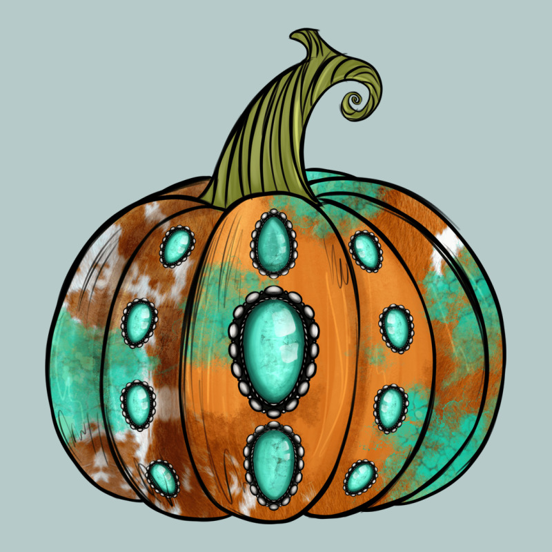 Western Cowhide Turquoise Pumpkin Heavy Core Tee by NancyCooperArtShop | Teevron