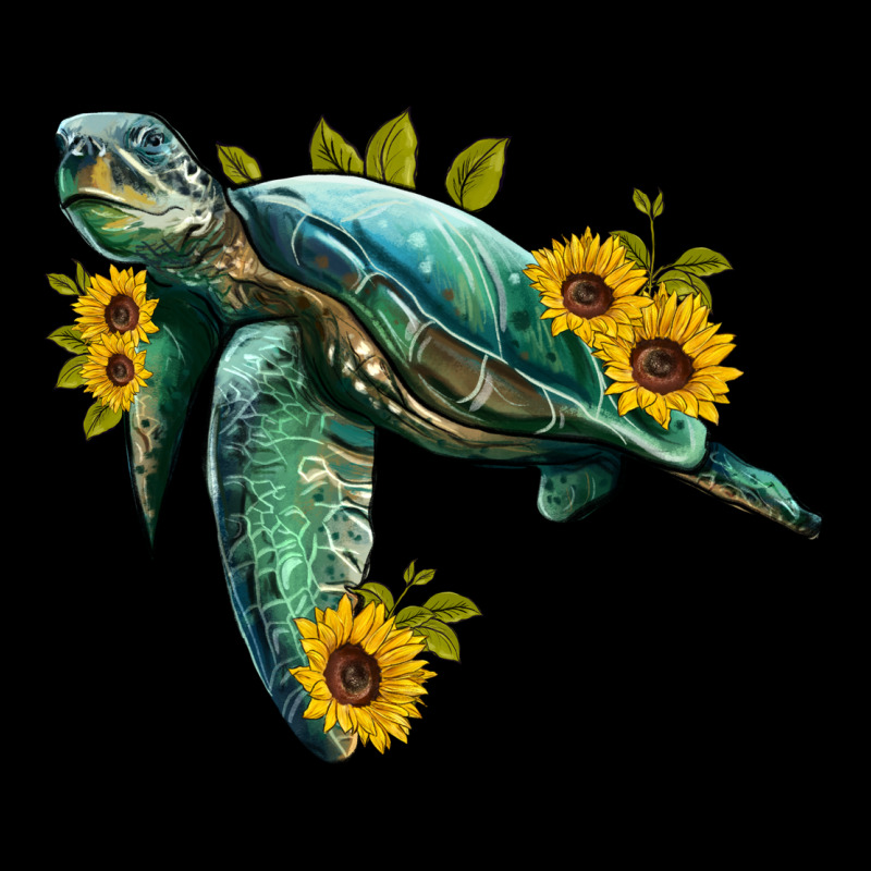 Sea Turtle With Sunflowers Urban Hoodie by Artiststas | Teevron