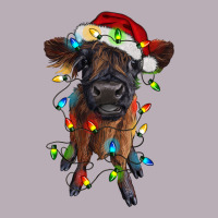 Highland Cow Calf With Christmas Lights Vintage Tee | Teevron