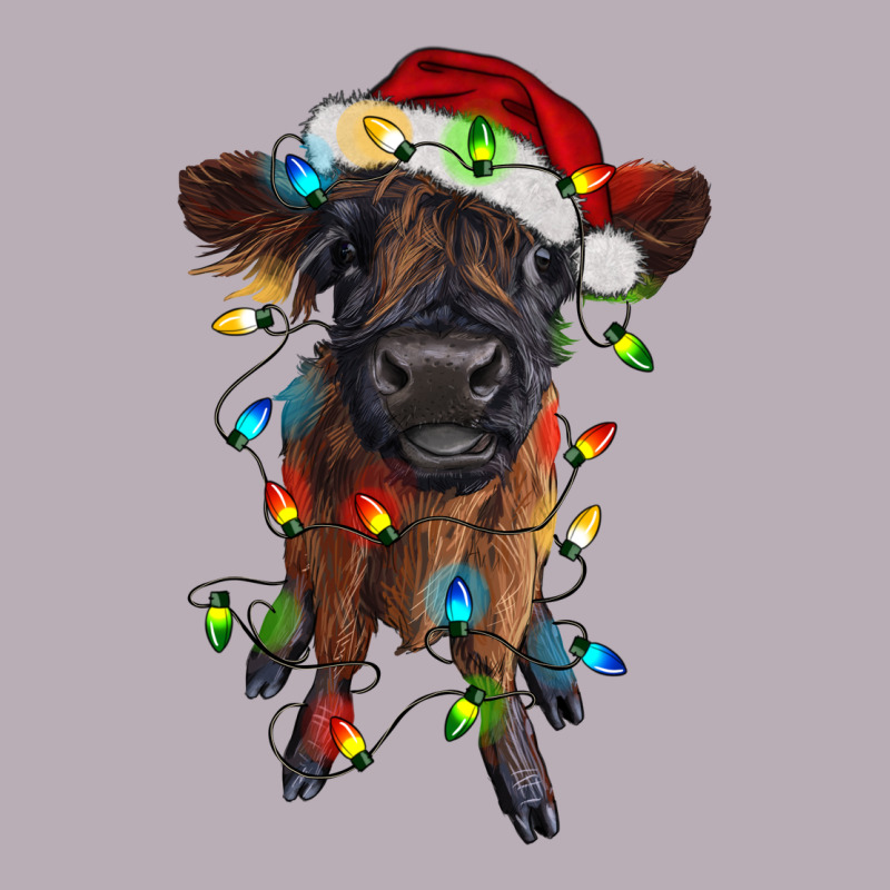 Highland Cow Calf With Christmas Lights Vintage Tee by RanaPortraitStore | Teevron