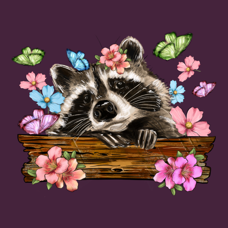 Raccoon With Flowers Premium Tee by MaliasSmallBusiness | Teevron