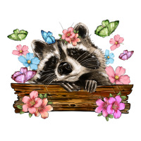 raccoon with flowers | Teevron