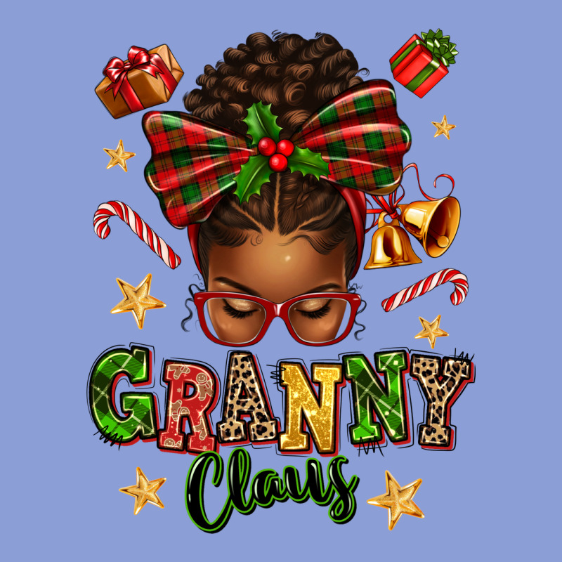 Granny Claus Afro Messy Bun Long Sleeve Tee by texasbilliewilder | Teevron