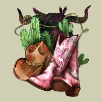 Cowgirl Boots Hat Horns Cactus Heavy Core Tee | Teevron