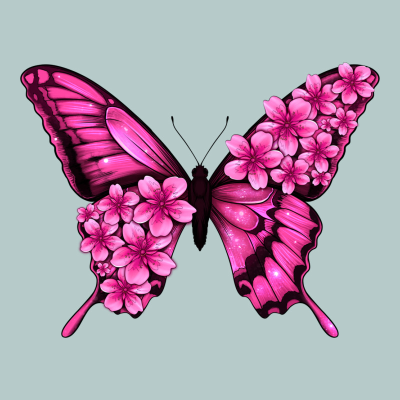 Floral Pink Butterfly Heavy Core Tee by NancyCooperArtShop | Teevron