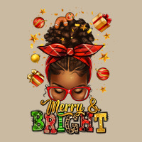 Merry And Bright Christmas Afro Messy Bun Long Sleeve Tee | Teevron