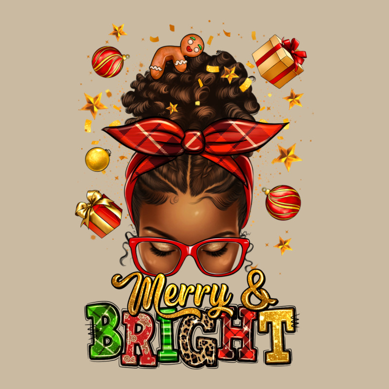 Merry And Bright Christmas Afro Messy Bun Long Sleeve Tee by texasbilliewilder | Teevron