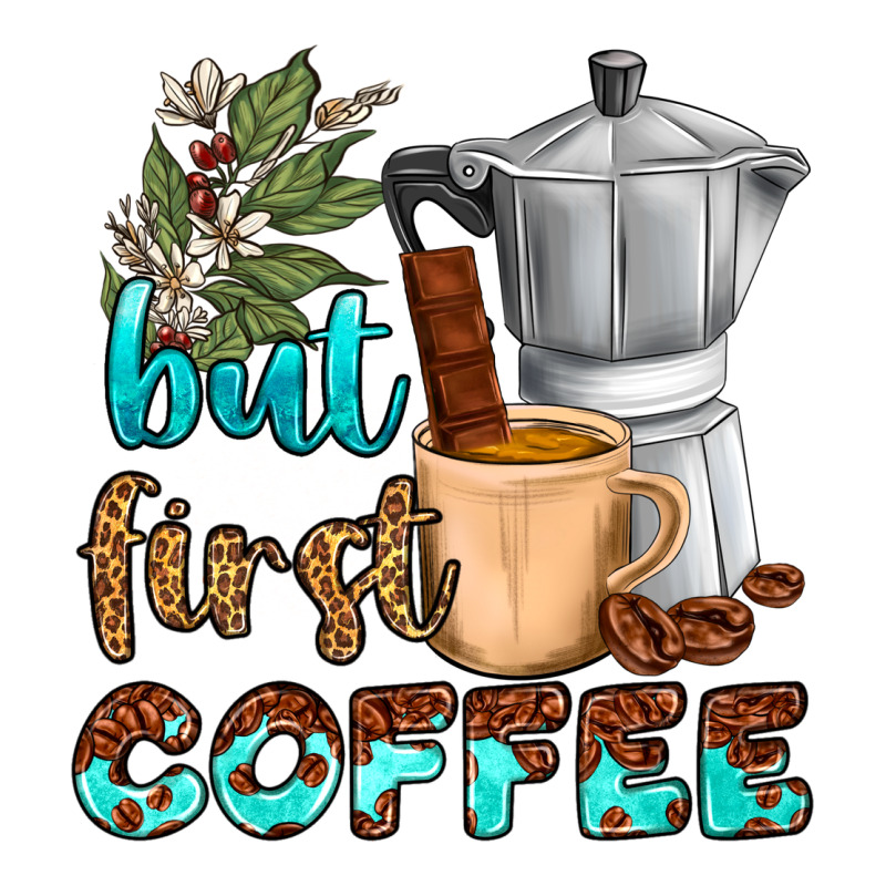 Coffee Cups But First Coffee Ladies Tee by NancyCooperArtShop | Teevron