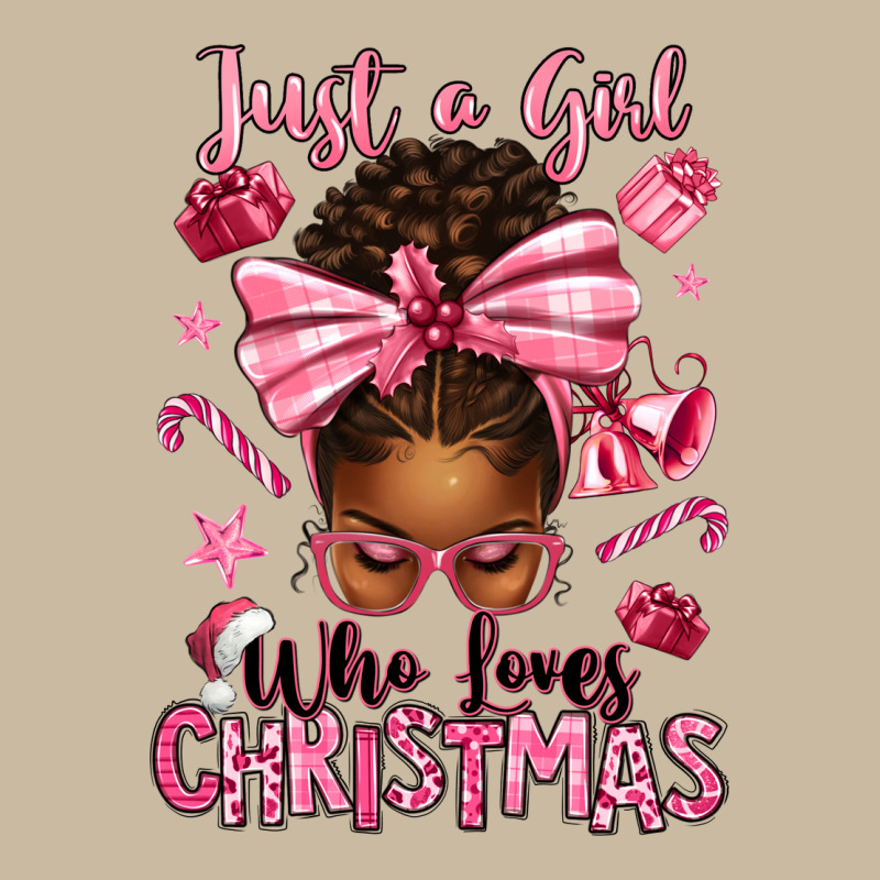 Just A Girl Who Loves Pink Christmas Afro Messy Bu Long Sleeve Tee by texasbilliewilder | Teevron