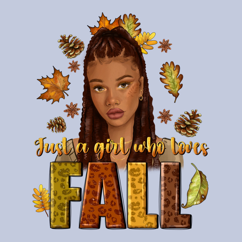 Just A Girl Who Loves Fall Afro Woman Long Sleeve Tee by NancyCooperArtShop | Teevron