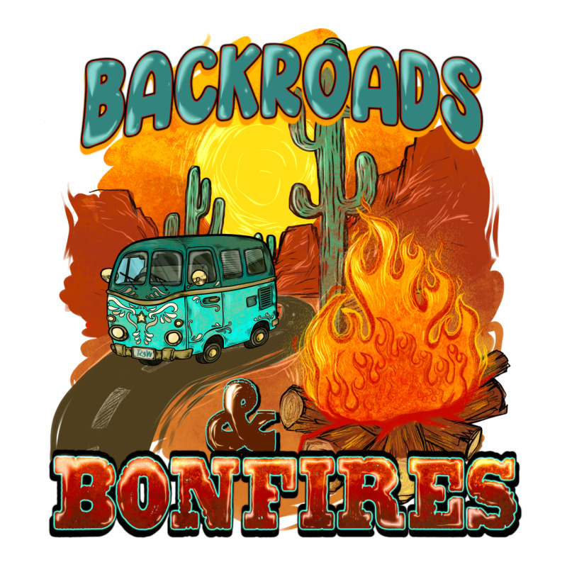 Backroads And Bonfire Ladies Tee by NancyCooperArtShop | Teevron