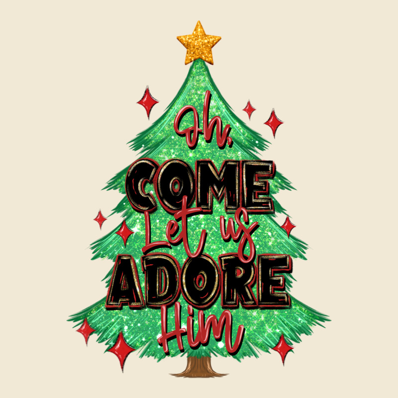 Oh Come Let Us Adore Him Christmas Tree Premium Tee by MaliasSmallBusiness | Teevron