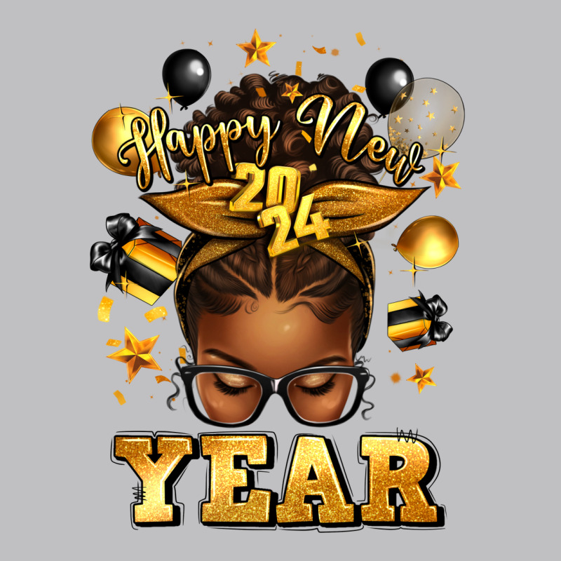 Happy New Year Afro Messy Bun Long Sleeve Tee by texasbilliewilder | Teevron