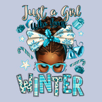 Just A Girl Who Loves Winter Afro Messy Bun Long Sleeve Tee | Teevron