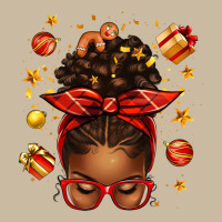 Christmas Afro Messy Bun Long Sleeve Tee | Teevron