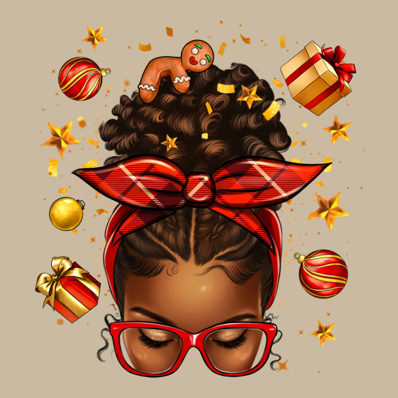 Christmas Afro Messy Bun Long Sleeve Tee by texasbilliewilder | Teevron
