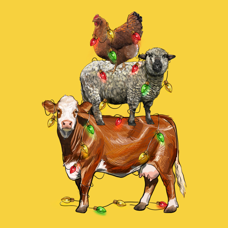 Christmas Cow Sheep And Chicken Premium Sweatshirt by LillyAllenDesigns | Teevron