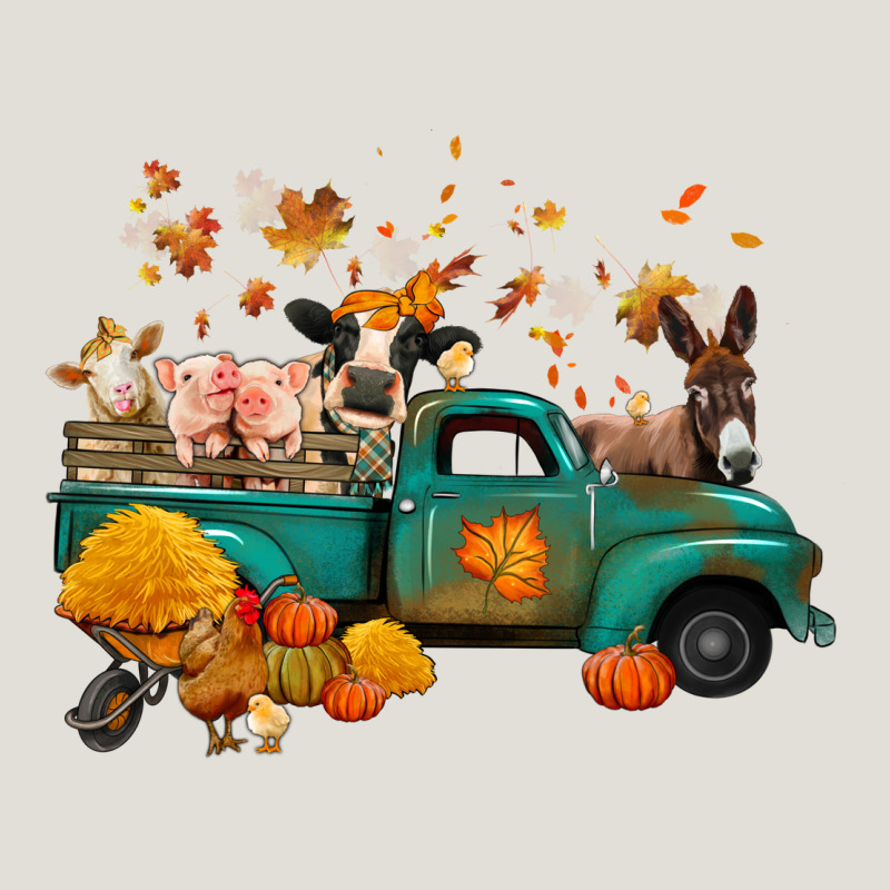 Fall Farm Animals Truck Nancy Heavy Core Tee by NancyCooperArtShop | Teevron