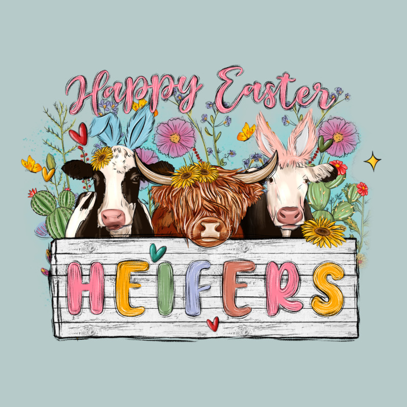 Happy Easter Heifers Heavy Core Tee by MaliasSmallBusiness | Teevron