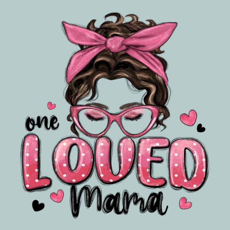 One Loved Mama Messy Bun Heavy Core Tee by MaliasSmallBusiness | Teevron