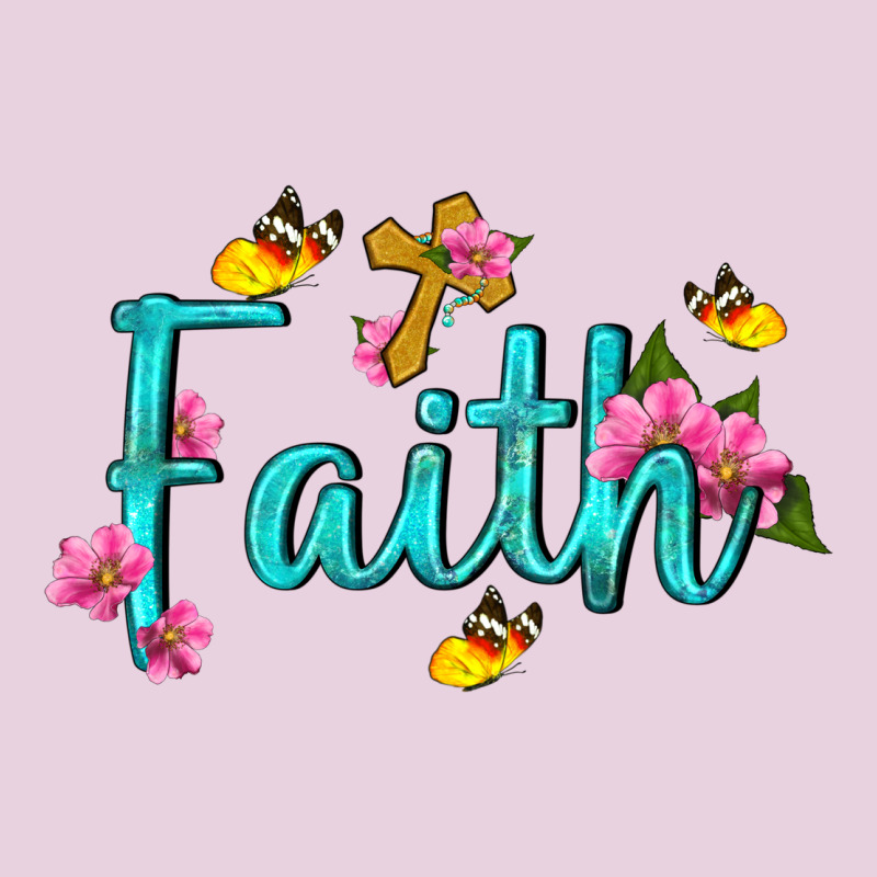 Faith With Flower And Butterfly Ladies Tee by NancyCooperArtShop | Teevron