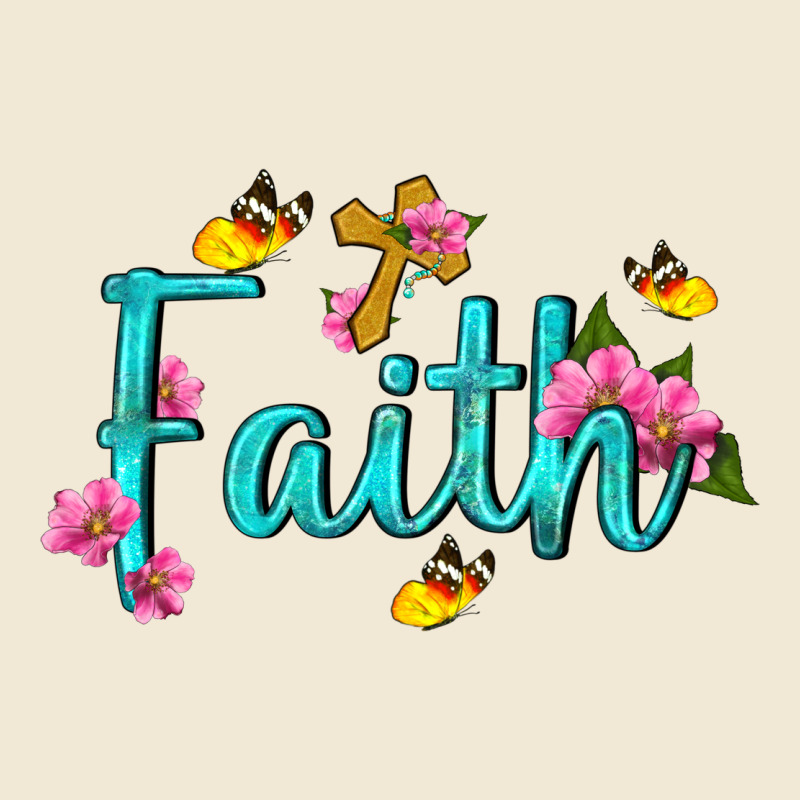 Faith With Flower And Butterfly Ladies Tee by NancyCooperArtShop | Teevron