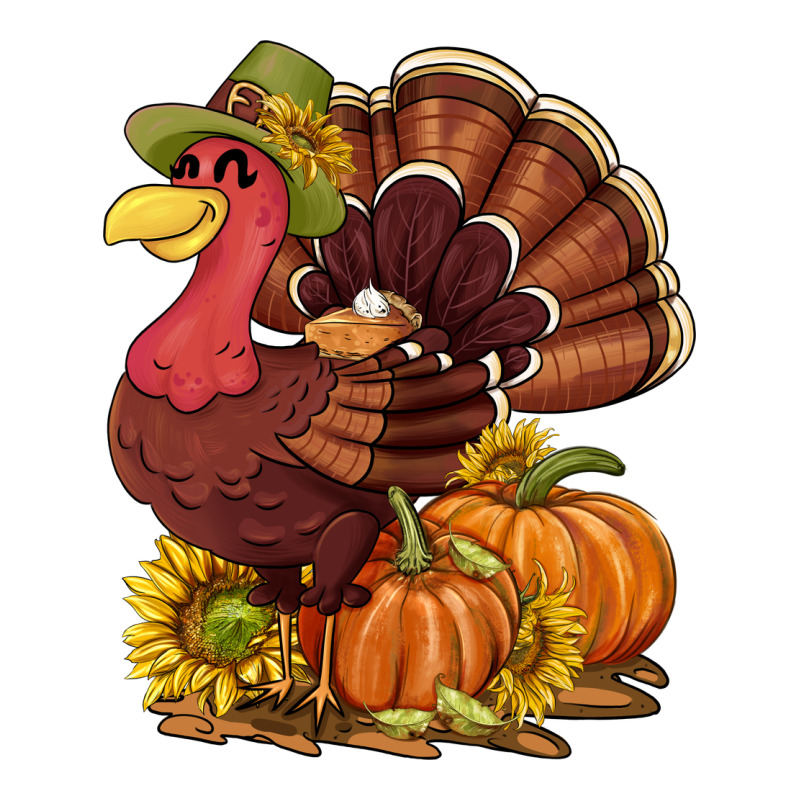 Thanksgiving Turkey With Pumpkin And Sunflower Long Sleeve Tee by NancyCooperArtShop | Teevron