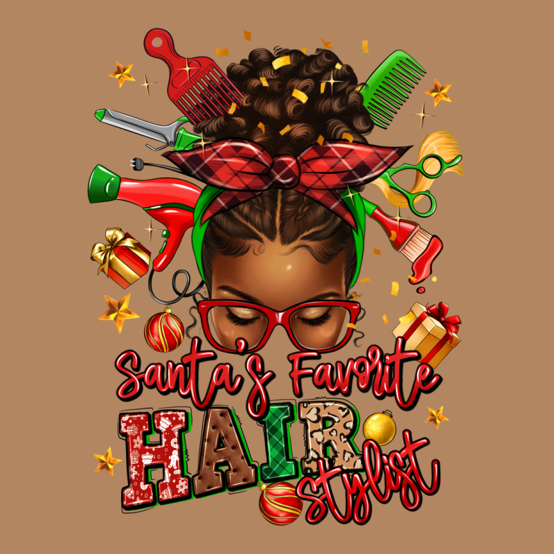 Santas Favorite Hair Stylist Afro Messy Bun Long Sleeve Tee by texasbilliewilder | Teevron
