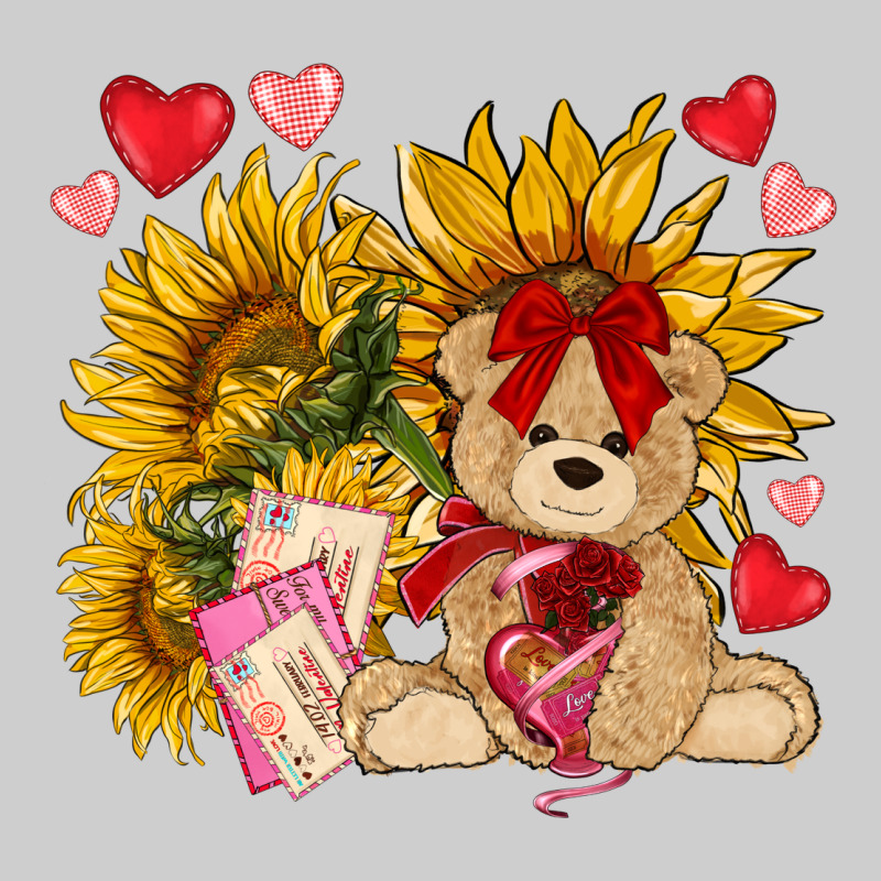 Valentines Day Sunflowers With Bear Hjf Premium Tee by NancyCooperArtShop | Teevron