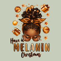 Have A Melanin Christmas Afro Messy Bun Long Sleeve Tee | Teevron