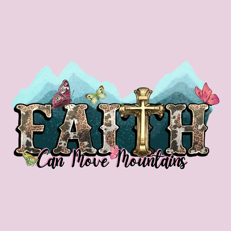 Faith Can Move Mountains Cross Ladies Tee by NancyCooperArtShop | Teevron