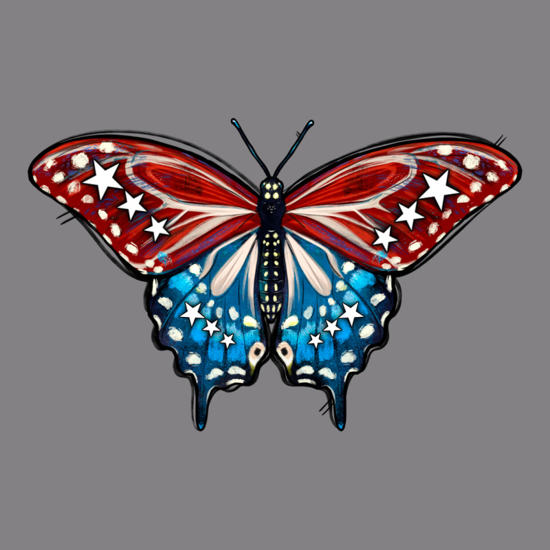 Patriotic American Flag Butterfly 4th Of July Heavyweight Hoodie by LillyAllenDesigns | Teevron